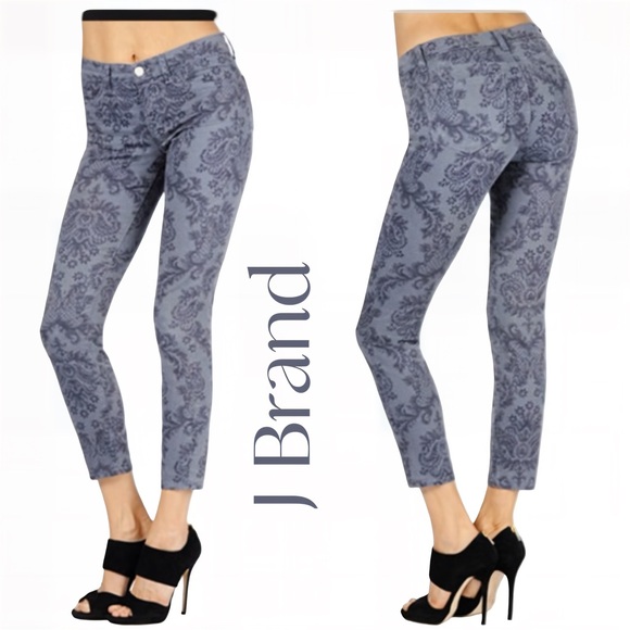 J Brand Women's Baroque Blue Patterned Jeans Sz 27 EUC - Picture 1 of 8